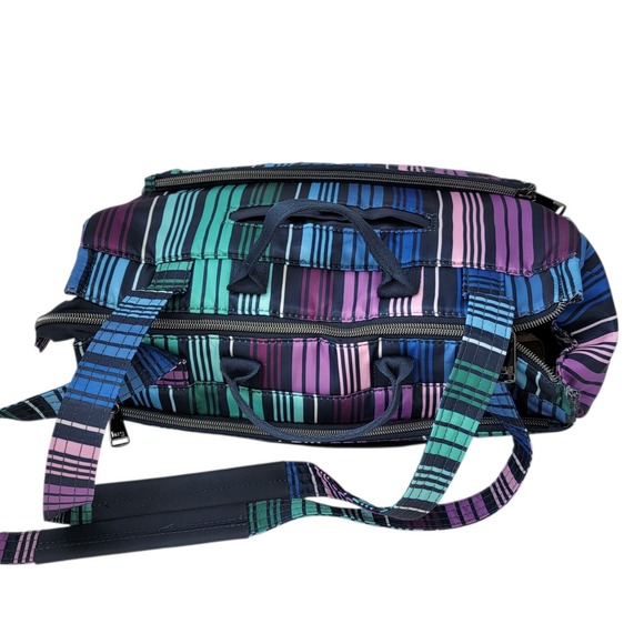 LUG Soprano Tote Bag Brushed Marina Love Stripe Multi RFID Organizer Top Handles - Picture 6 of 16